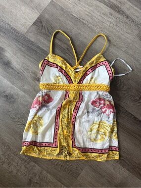 Arden B Yellow Floral Spaghetti Strap Cami